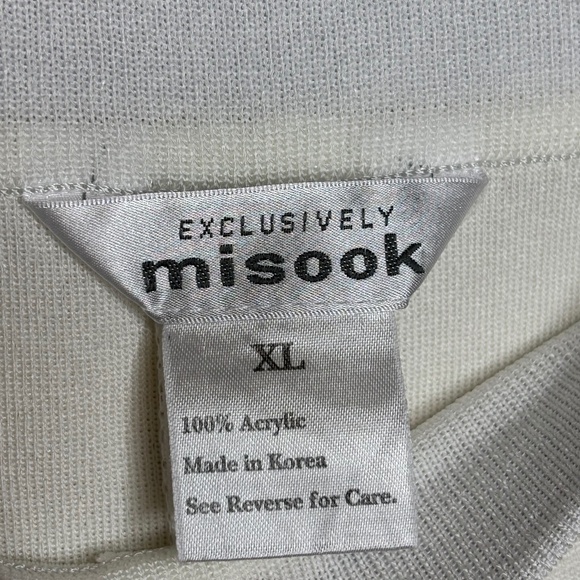 Misook White Pull On Straight Leg Knit Pants Career Women's Size Extra Large - Picture 7 of 8
